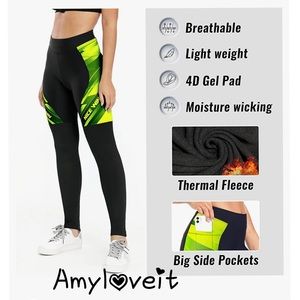 New Nice Win Padded Thermal Fleece Cycling Leggings #32